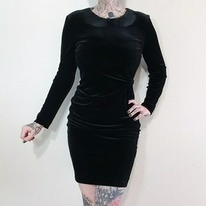 Vintage Black Velvet Dress